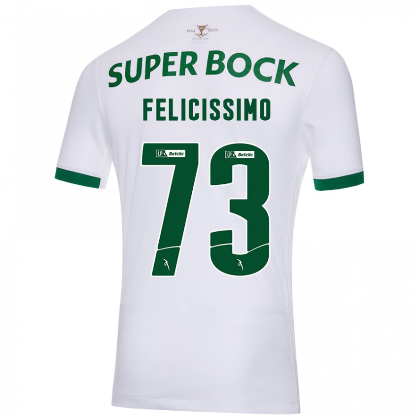 Herren Eduardo Felicíssimo #73 Weiß Grün Auswärtstrikot Trikot 2024/25 T-Shirt