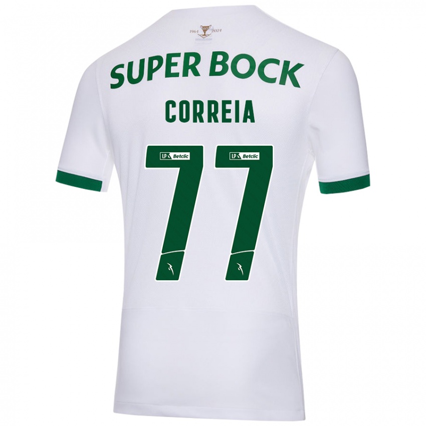 Herren Alícia Correia #77 Weiß Grün Auswärtstrikot Trikot 2024/25 T-Shirt