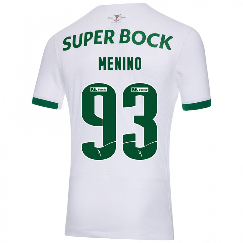 Herren Miguel Menino #93 Weiß Grün Auswärtstrikot Trikot 2024/25 T-Shirt