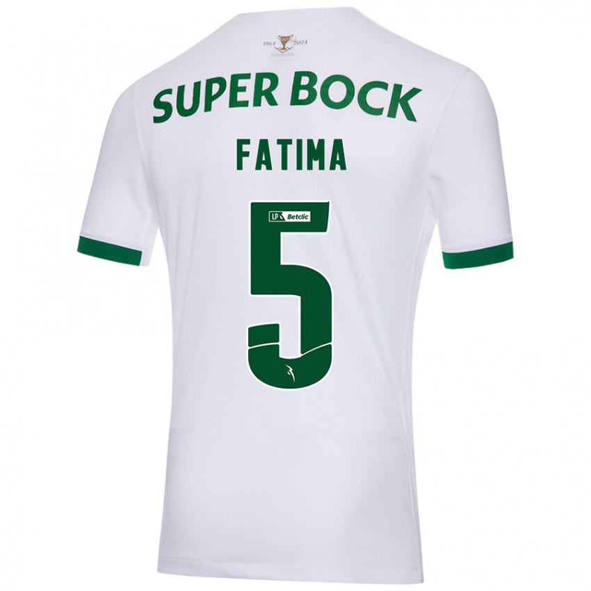 Herren Francisca Fatima Aquino Dutra #5 Weiß Grün Auswärtstrikot Trikot 2024/25 T-Shirt