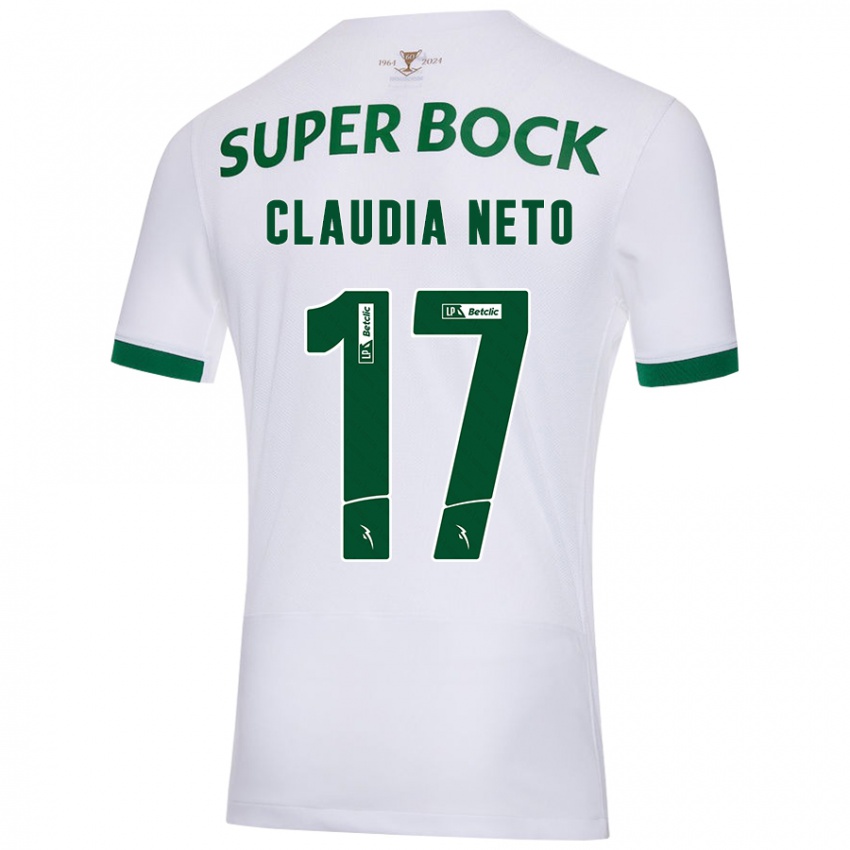 Herren Cláudia Teresa Pires Neto #17 Weiß Grün Auswärtstrikot Trikot 2024/25 T-Shirt