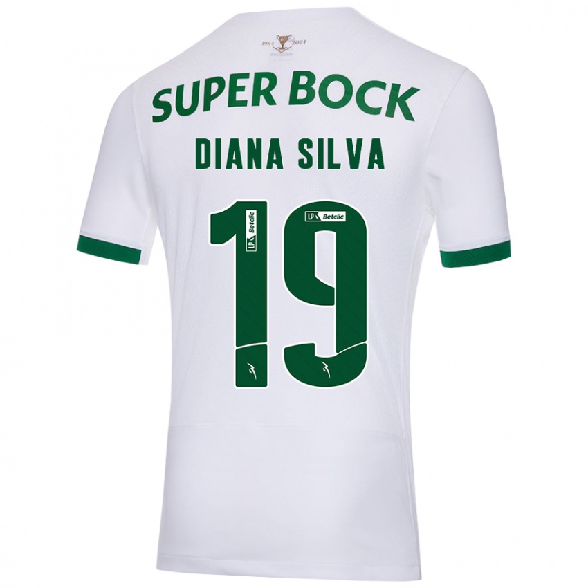 Herren Diana Micaela Abreu De Sousa E Silva #19 Weiß Grün Auswärtstrikot Trikot 2024/25 T-Shirt