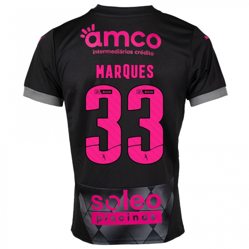 Herren João Marques #33 Schwarz Rosa Auswärtstrikot Trikot 2024/25 T-Shirt