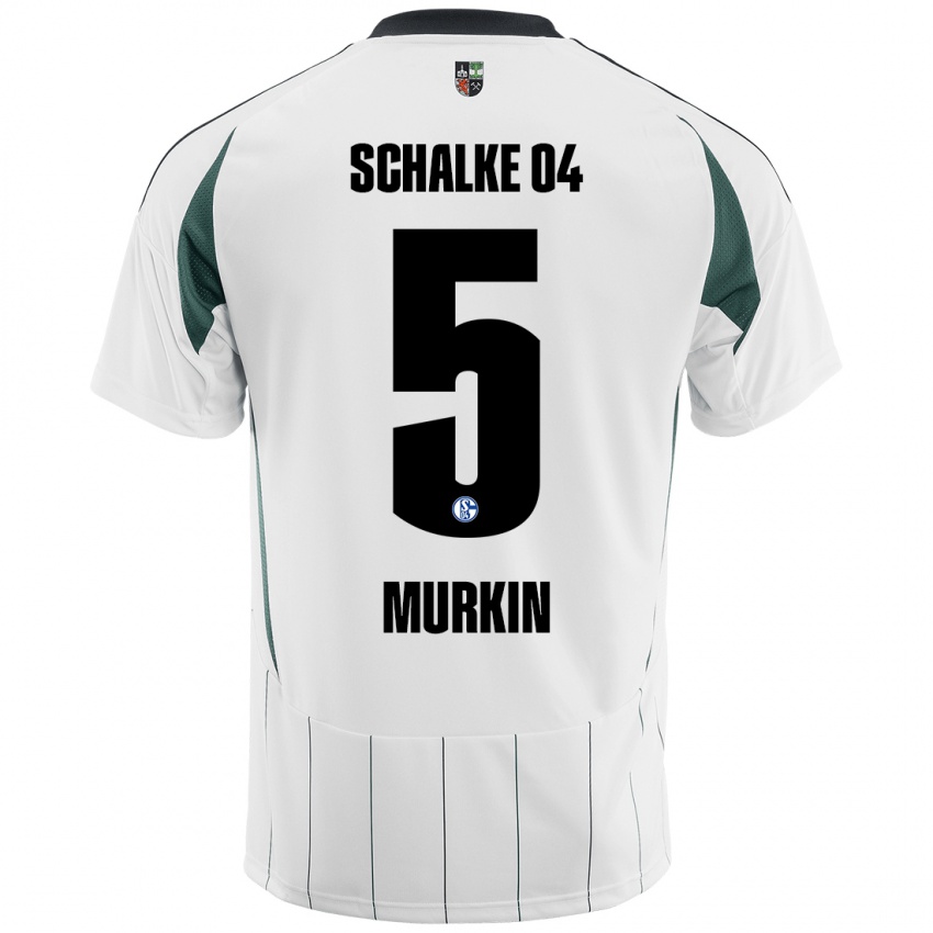 Herren Derry Murkin #5 Weiß Grün Auswärtstrikot Trikot 2024/25 T-Shirt