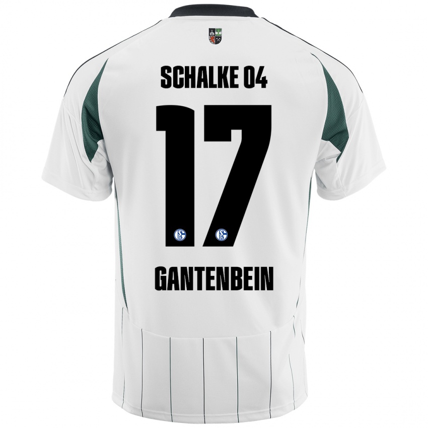 Herren Adrian Gantenbein #17 Weiß Grün Auswärtstrikot Trikot 2024/25 T-Shirt