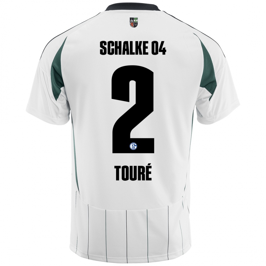 Herren Tidiane Touré #2 Weiß Grün Auswärtstrikot Trikot 2024/25 T-Shirt