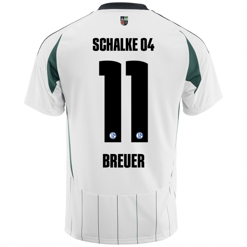 Herren Simon Breuer #11 Weiß Grün Auswärtstrikot Trikot 2024/25 T-Shirt