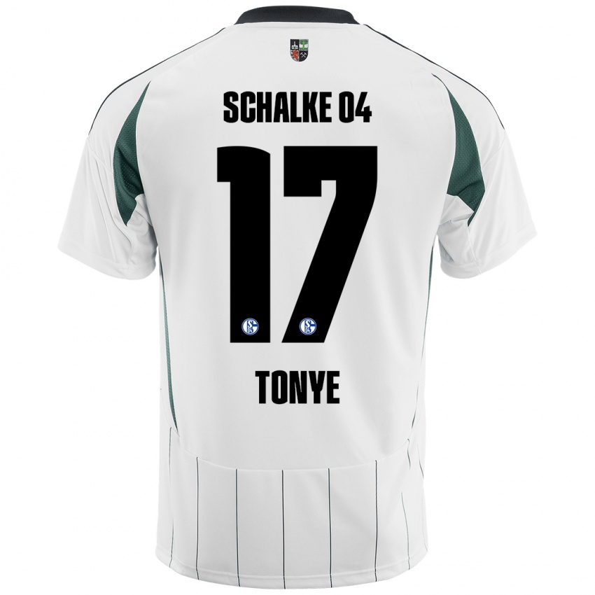 Herren Yannick Tonye #17 Weiß Grün Auswärtstrikot Trikot 2024/25 T-Shirt