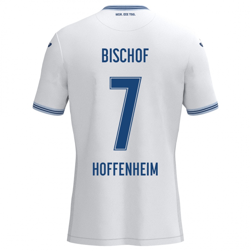 Herren Tom Bischof #7 Weiß Blau Auswärtstrikot Trikot 2024/25 T-Shirt