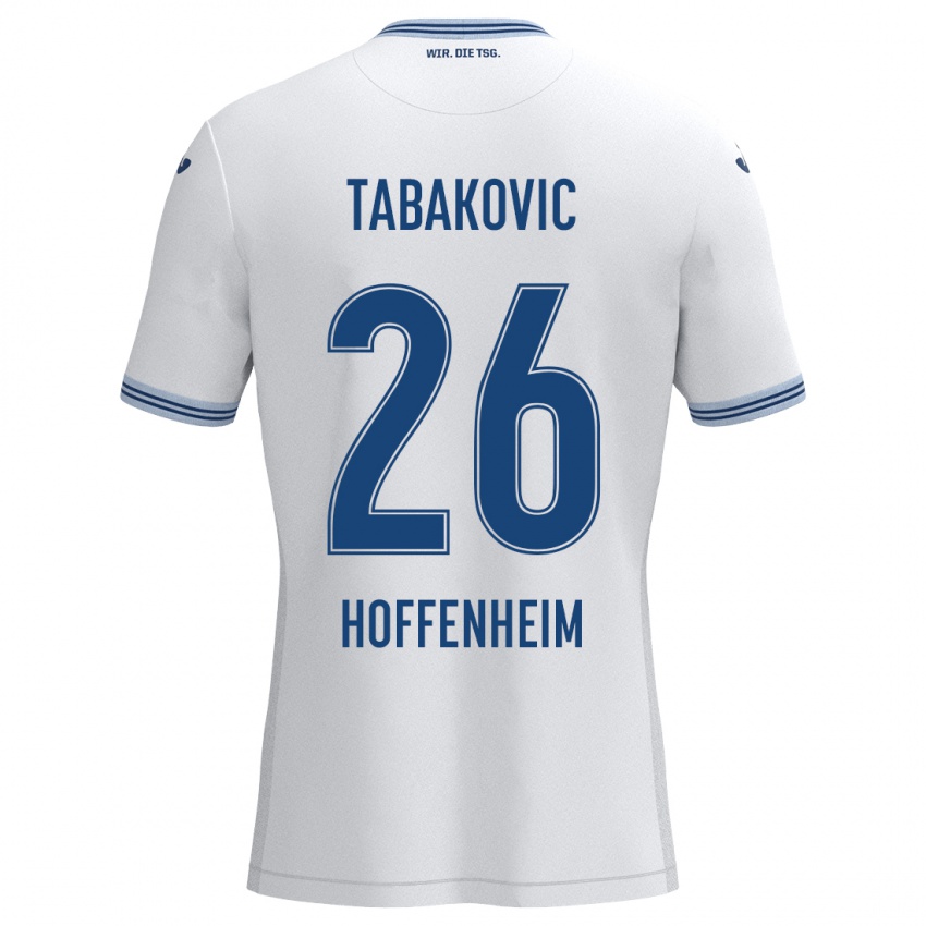 Herren Haris Tabakovic #26 Weiß Blau Auswärtstrikot Trikot 2024/25 T-Shirt