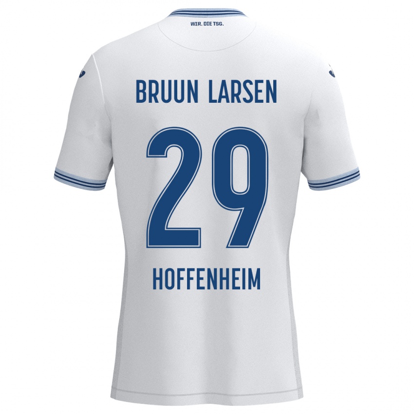 Herren Jacob Bruun Larsen #29 Weiß Blau Auswärtstrikot Trikot 2024/25 T-Shirt