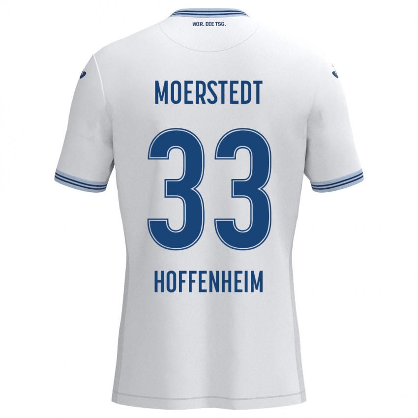 Herren Max Moerstedt #33 Weiß Blau Auswärtstrikot Trikot 2024/25 T-Shirt