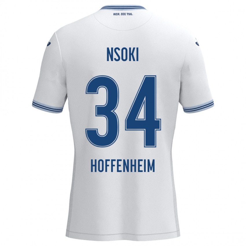 Herren Stanley Nsoki #34 Weiß Blau Auswärtstrikot Trikot 2024/25 T-Shirt