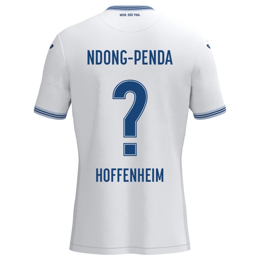 Herren Maxime Ndong-Penda #0 Weiß Blau Auswärtstrikot Trikot 2024/25 T-Shirt