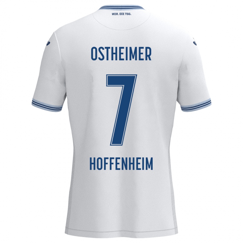 Herren Nevio Ostheimer #7 Weiß Blau Auswärtstrikot Trikot 2024/25 T-Shirt