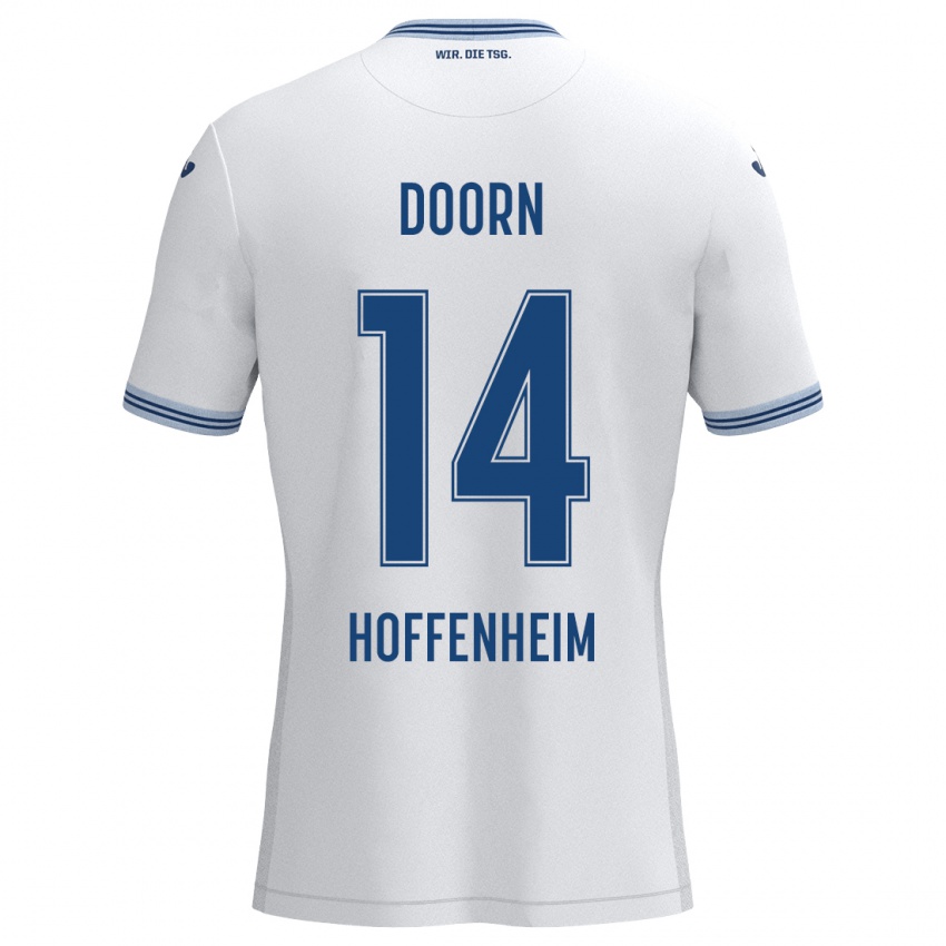 Herren Lisa Doorn #14 Weiß Blau Auswärtstrikot Trikot 2024/25 T-Shirt