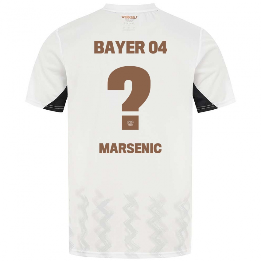 Herren Matija Marsenic #0 Weiß Schwarz Auswärtstrikot Trikot 2024/25 T-Shirt