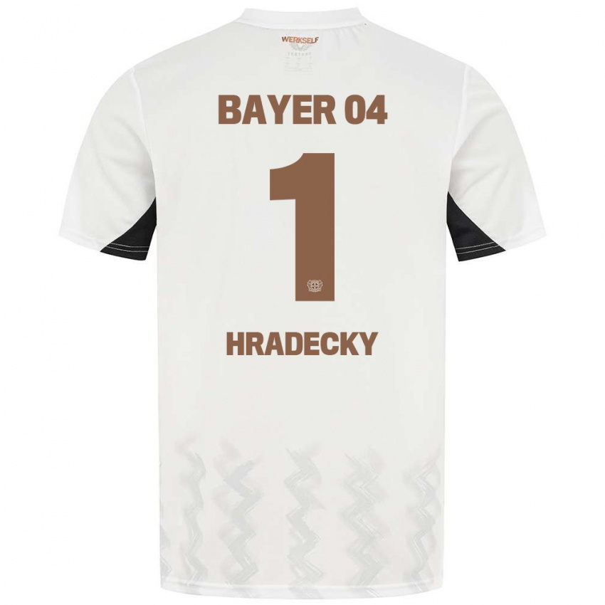 Herren Lukas Hradecky #1 Weiß Schwarz Auswärtstrikot Trikot 2024/25 T-Shirt