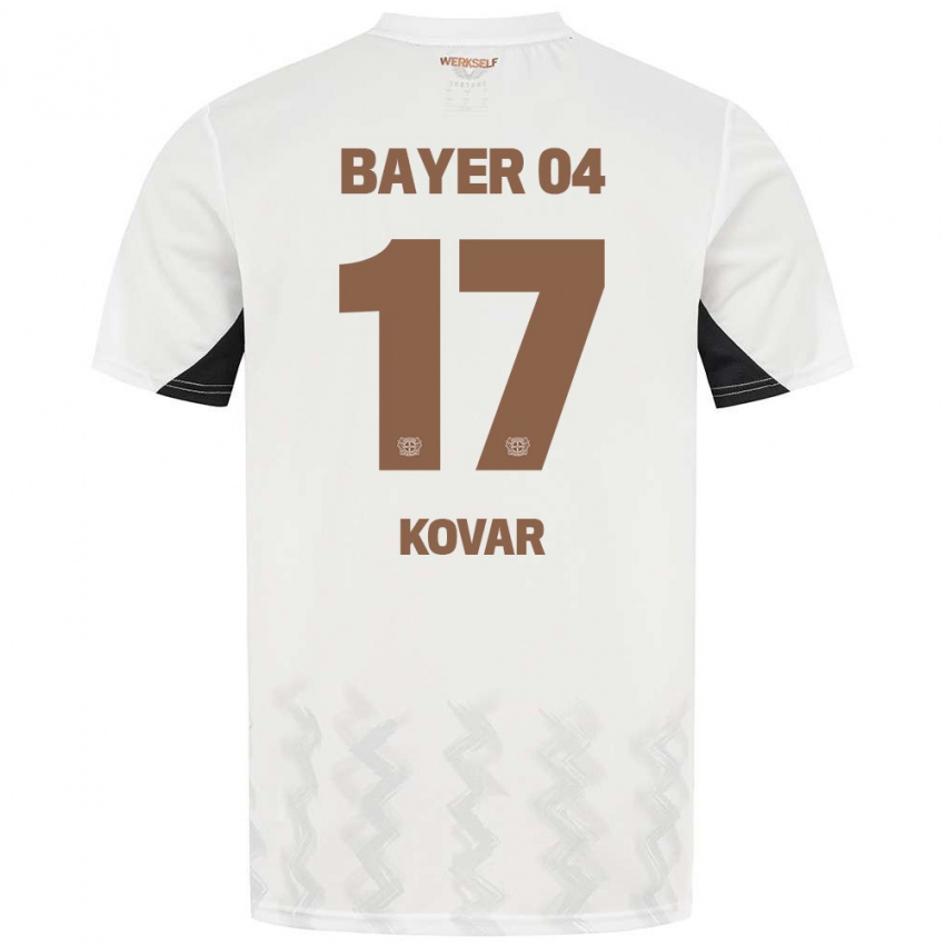 Herren Matej Kovar #17 Weiß Schwarz Auswärtstrikot Trikot 2024/25 T-Shirt