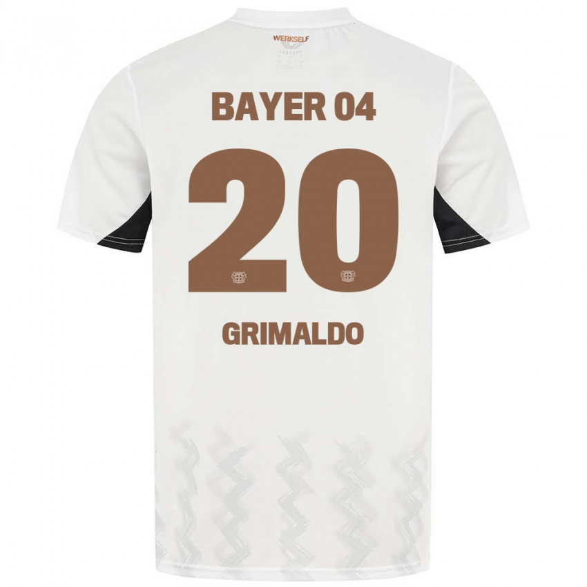 Herren Alejandro Grimaldo #20 Weiß Schwarz Auswärtstrikot Trikot 2024/25 T-Shirt