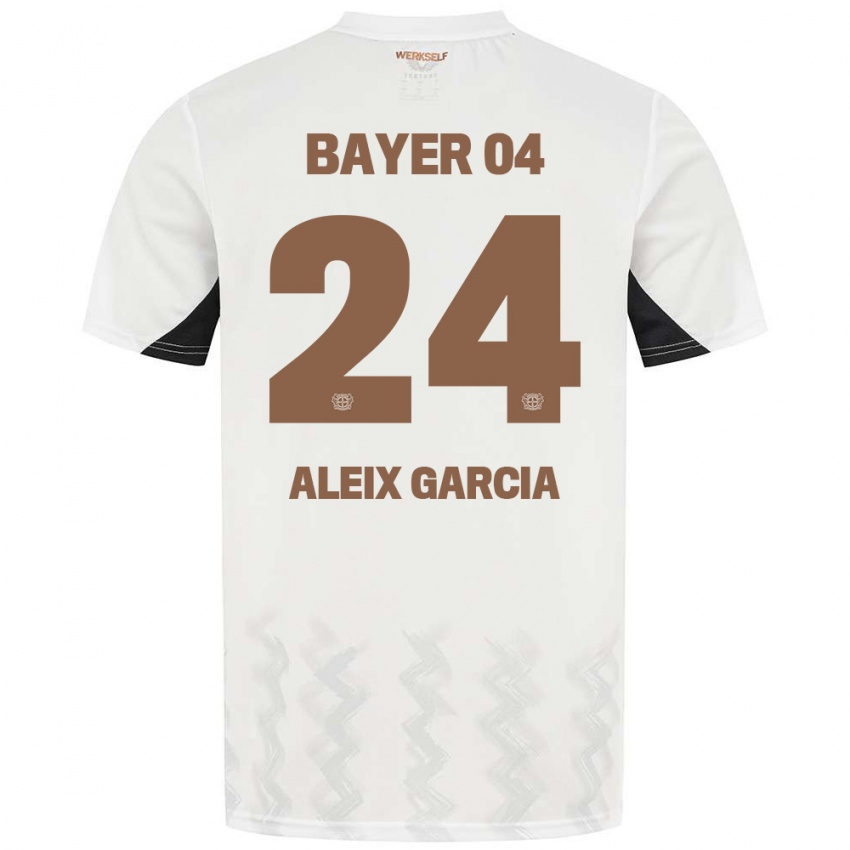 Herren Aleix García #24 Weiß Schwarz Auswärtstrikot Trikot 2024/25 T-Shirt