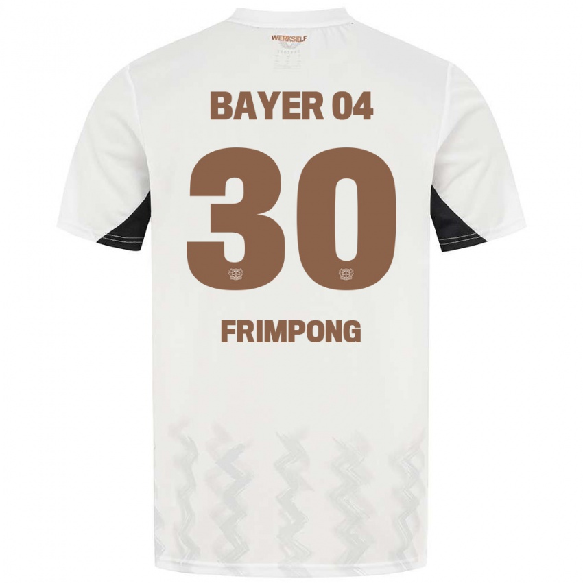 Herren Jeremie Frimpong #30 Weiß Schwarz Auswärtstrikot Trikot 2024/25 T-Shirt