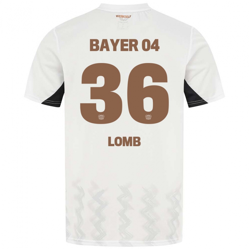 Herren Niklas Lomb #36 Weiß Schwarz Auswärtstrikot Trikot 2024/25 T-Shirt