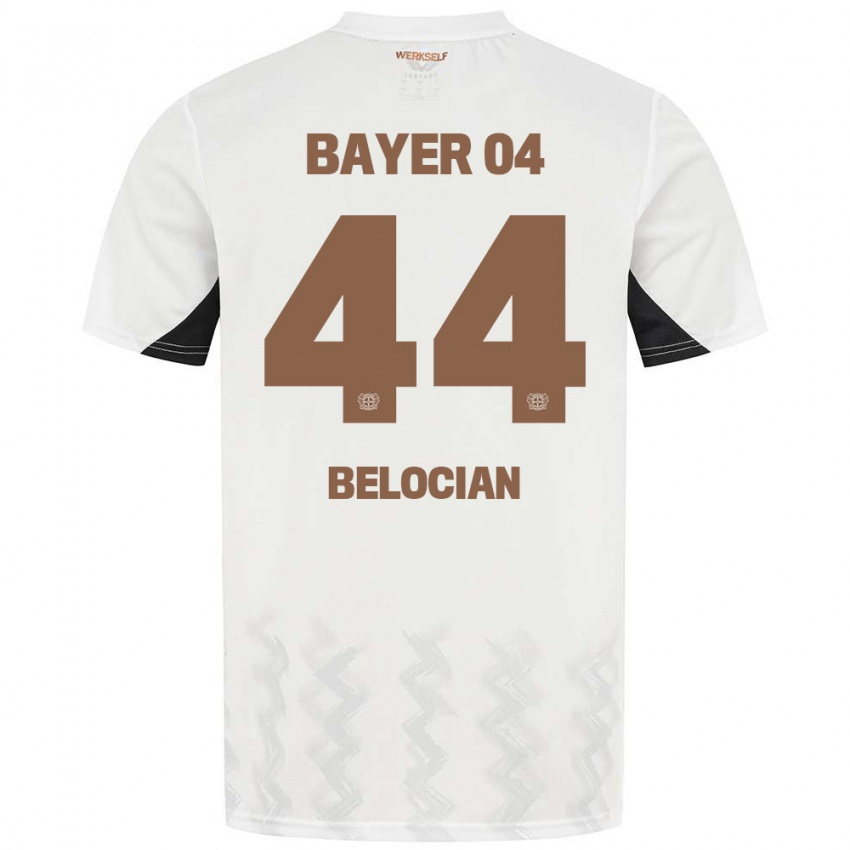 Herren Jeanuël Belocian #44 Weiß Schwarz Auswärtstrikot Trikot 2024/25 T-Shirt