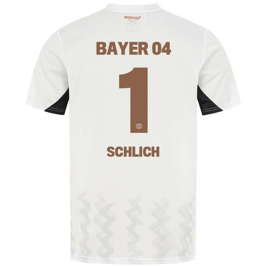 Herren Jesper Schlich #1 Weiß Schwarz Auswärtstrikot Trikot 2024/25 T-Shirt