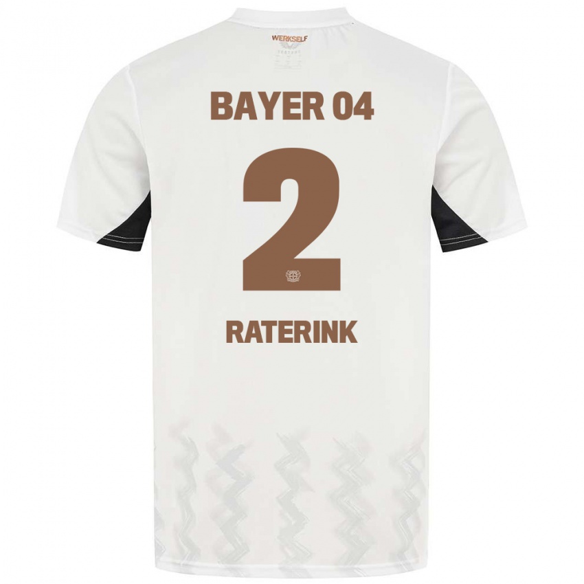 Herren Othniël Raterink #2 Weiß Schwarz Auswärtstrikot Trikot 2024/25 T-Shirt