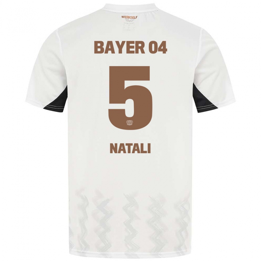 Herren Andrea Natali #5 Weiß Schwarz Auswärtstrikot Trikot 2024/25 T-Shirt