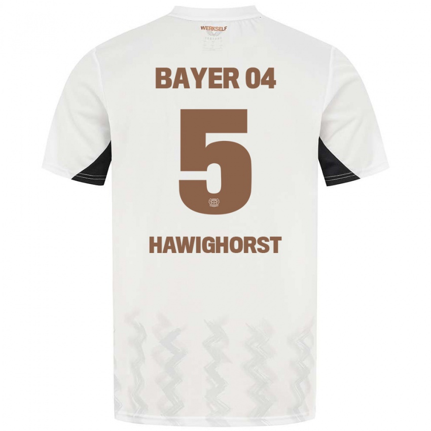 Herren Ben Hawighorst #5 Weiß Schwarz Auswärtstrikot Trikot 2024/25 T-Shirt