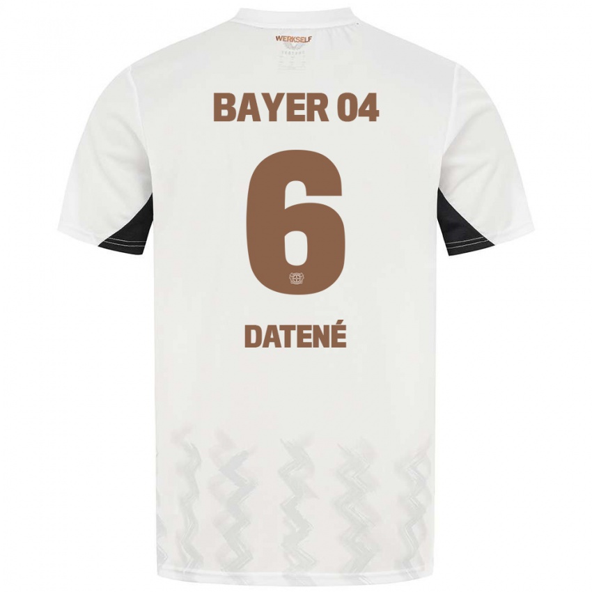 Herren Elia Datené #6 Weiß Schwarz Auswärtstrikot Trikot 2024/25 T-Shirt