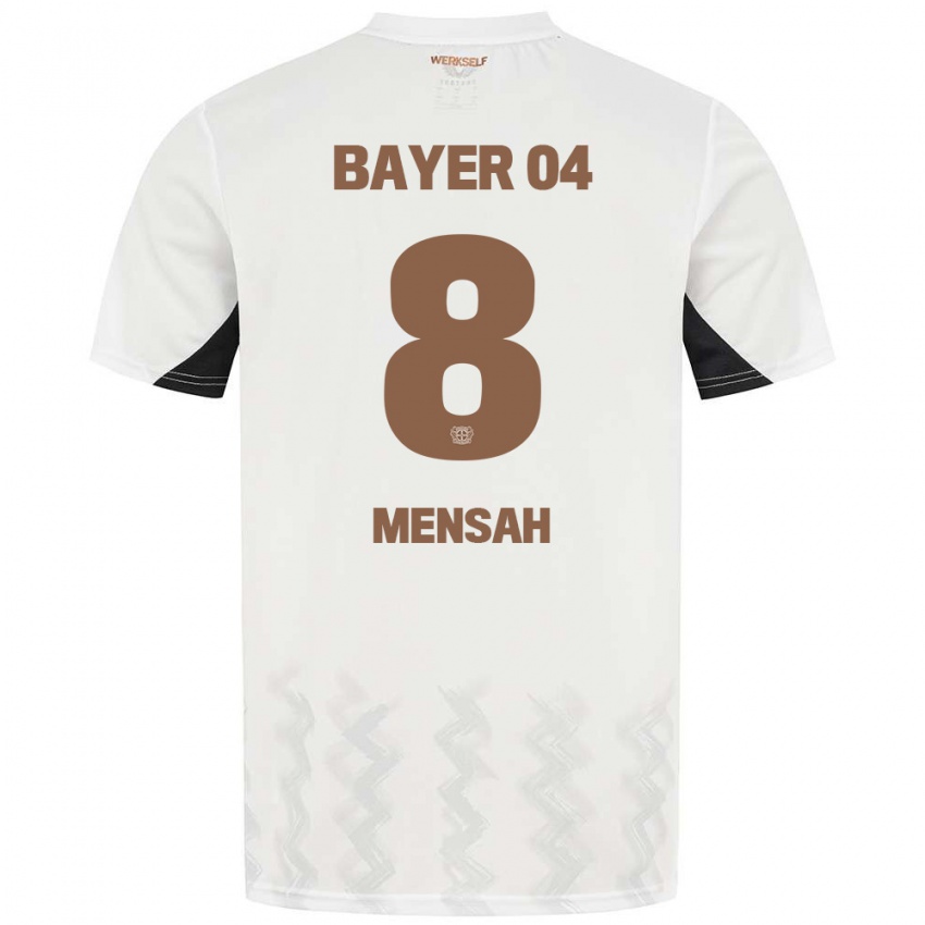 Herren Naba Mensah #8 Weiß Schwarz Auswärtstrikot Trikot 2024/25 T-Shirt