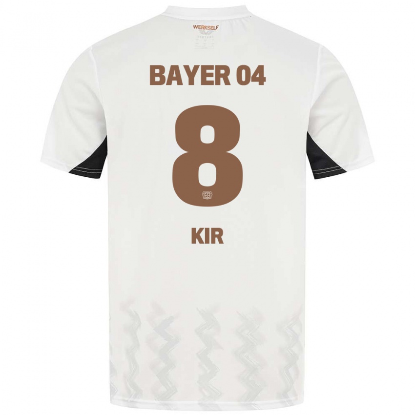 Herren Burak Kir #8 Weiß Schwarz Auswärtstrikot Trikot 2024/25 T-Shirt