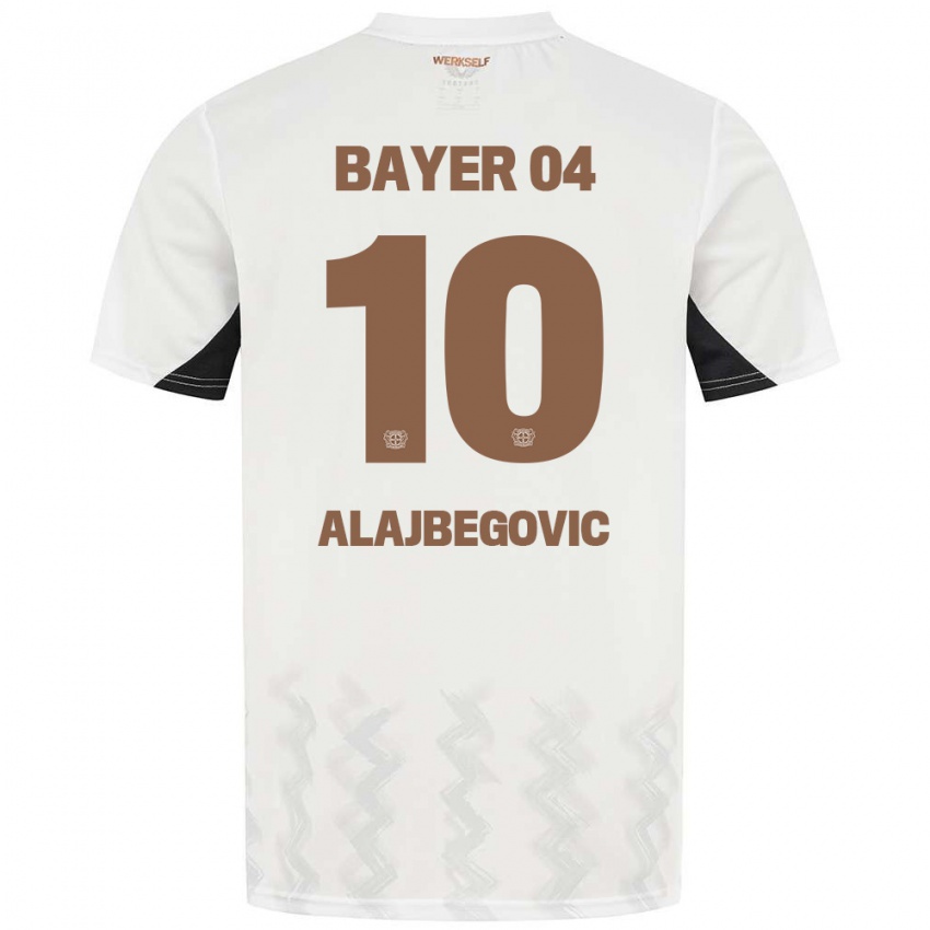 Herren Kerim Alajbegovic #10 Weiß Schwarz Auswärtstrikot Trikot 2024/25 T-Shirt