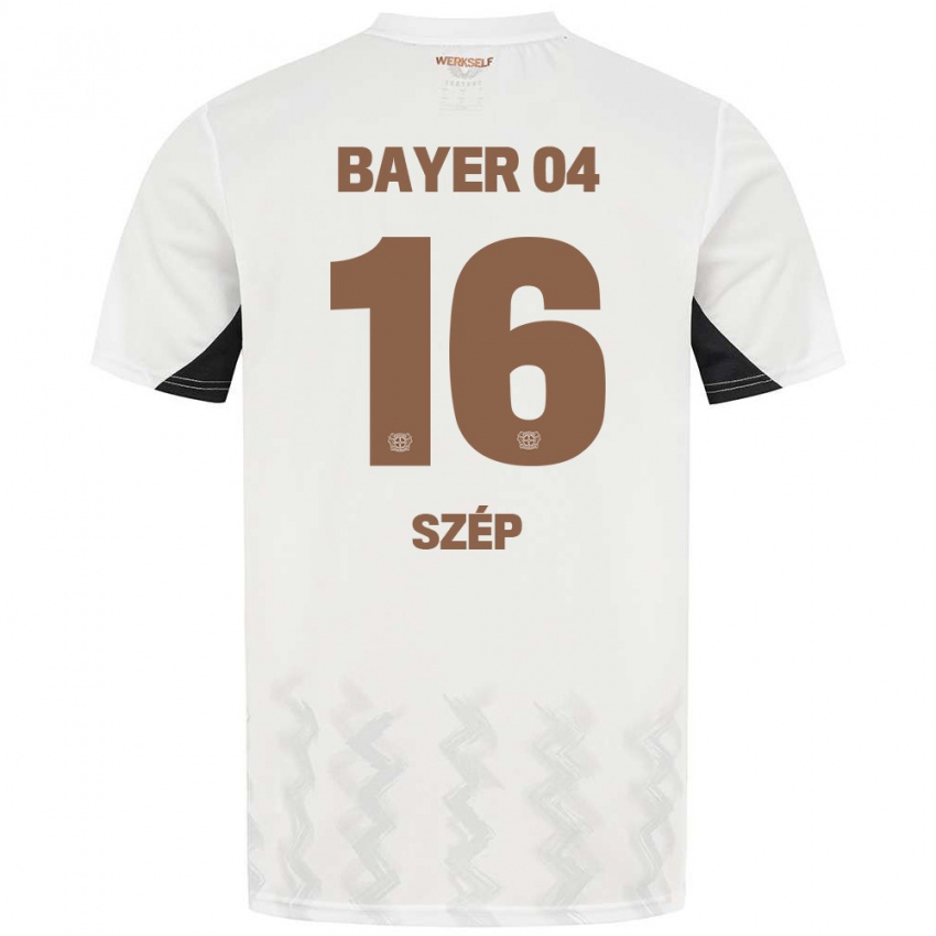 Herren Márton Szép #16 Weiß Schwarz Auswärtstrikot Trikot 2024/25 T-Shirt