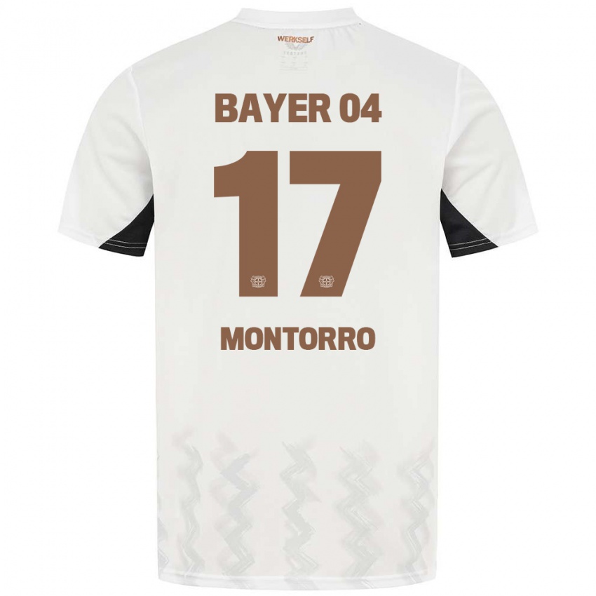 Herren Josuè Montorro #17 Weiß Schwarz Auswärtstrikot Trikot 2024/25 T-Shirt