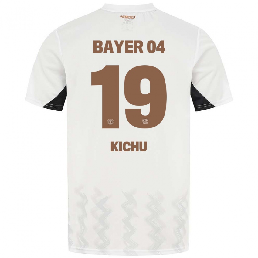 Herren Yassin Kichu #19 Weiß Schwarz Auswärtstrikot Trikot 2024/25 T-Shirt