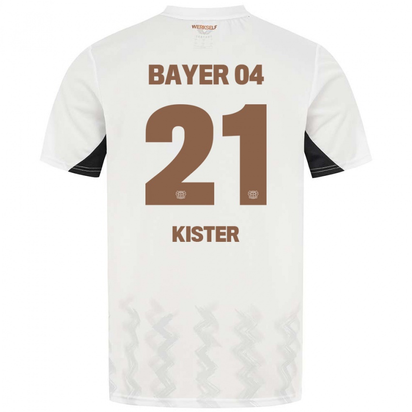 Herren Akim Kister #21 Weiß Schwarz Auswärtstrikot Trikot 2024/25 T-Shirt