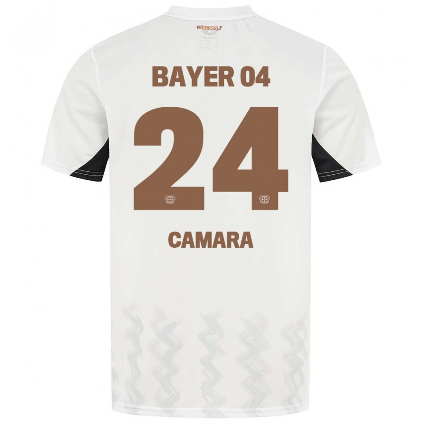 Herren Nourdine Camara #24 Weiß Schwarz Auswärtstrikot Trikot 2024/25 T-Shirt