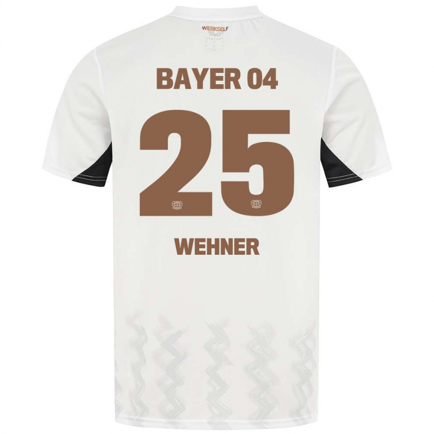 Herren Luca Wehner #25 Weiß Schwarz Auswärtstrikot Trikot 2024/25 T-Shirt