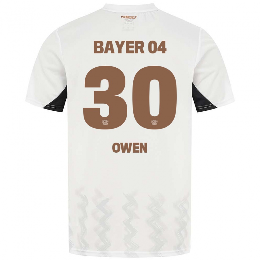 Herren Emmanuel Owen #30 Weiß Schwarz Auswärtstrikot Trikot 2024/25 T-Shirt