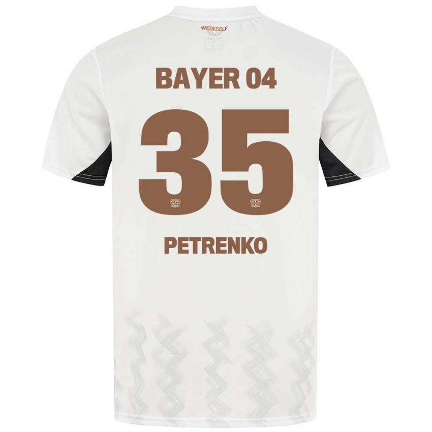 Herren Oleksandr Petrenko #35 Weiß Schwarz Auswärtstrikot Trikot 2024/25 T-Shirt