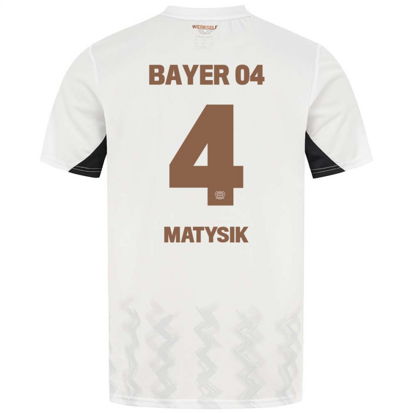 Herren Sylwia Matysik #4 Weiß Schwarz Auswärtstrikot Trikot 2024/25 T-Shirt