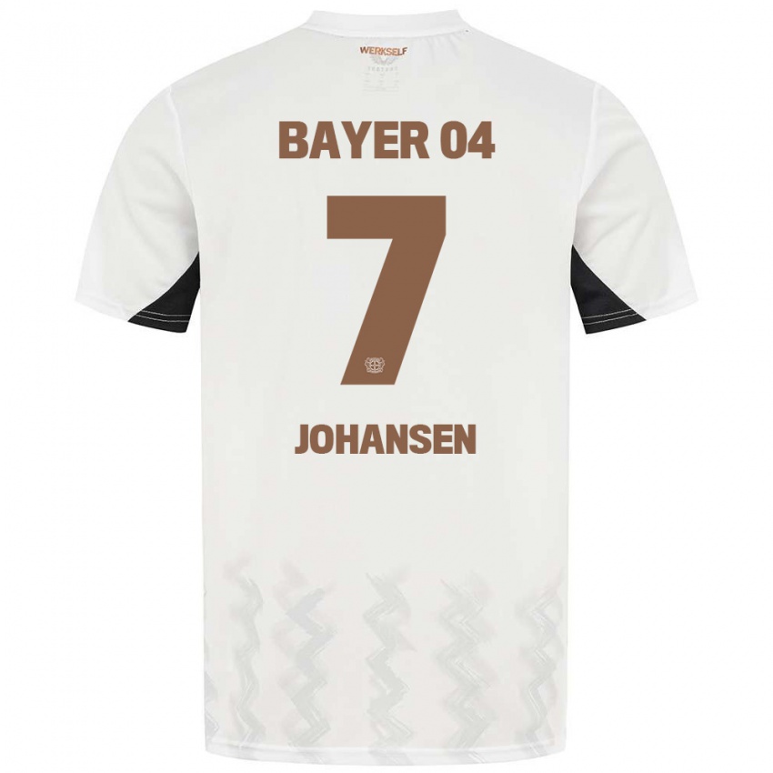 Herren Cecilie Johansen #7 Weiß Schwarz Auswärtstrikot Trikot 2024/25 T-Shirt