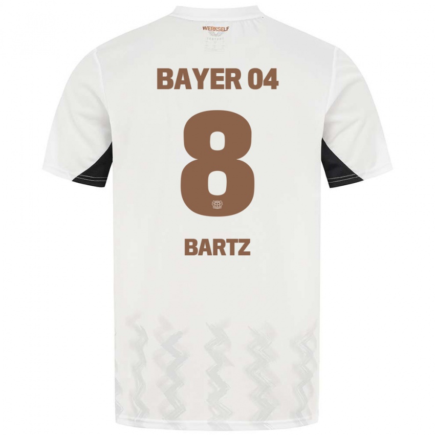 Herren Paulina Bartz #8 Weiß Schwarz Auswärtstrikot Trikot 2024/25 T-Shirt