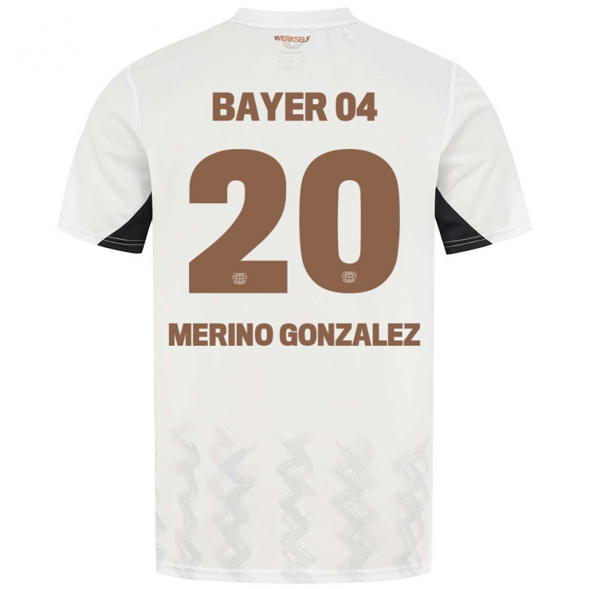 Herren Estrella Merino Gonzalez #20 Weiß Schwarz Auswärtstrikot Trikot 2024/25 T-Shirt