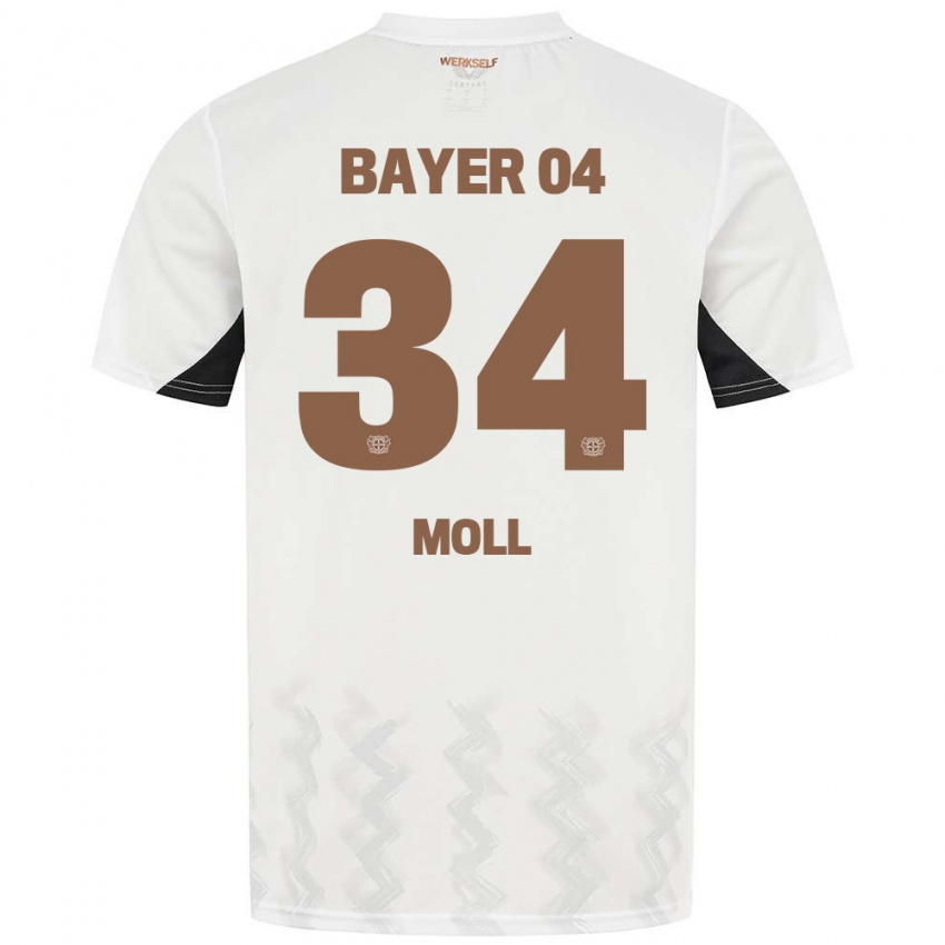 Herren Anne Moll #34 Weiß Schwarz Auswärtstrikot Trikot 2024/25 T-Shirt