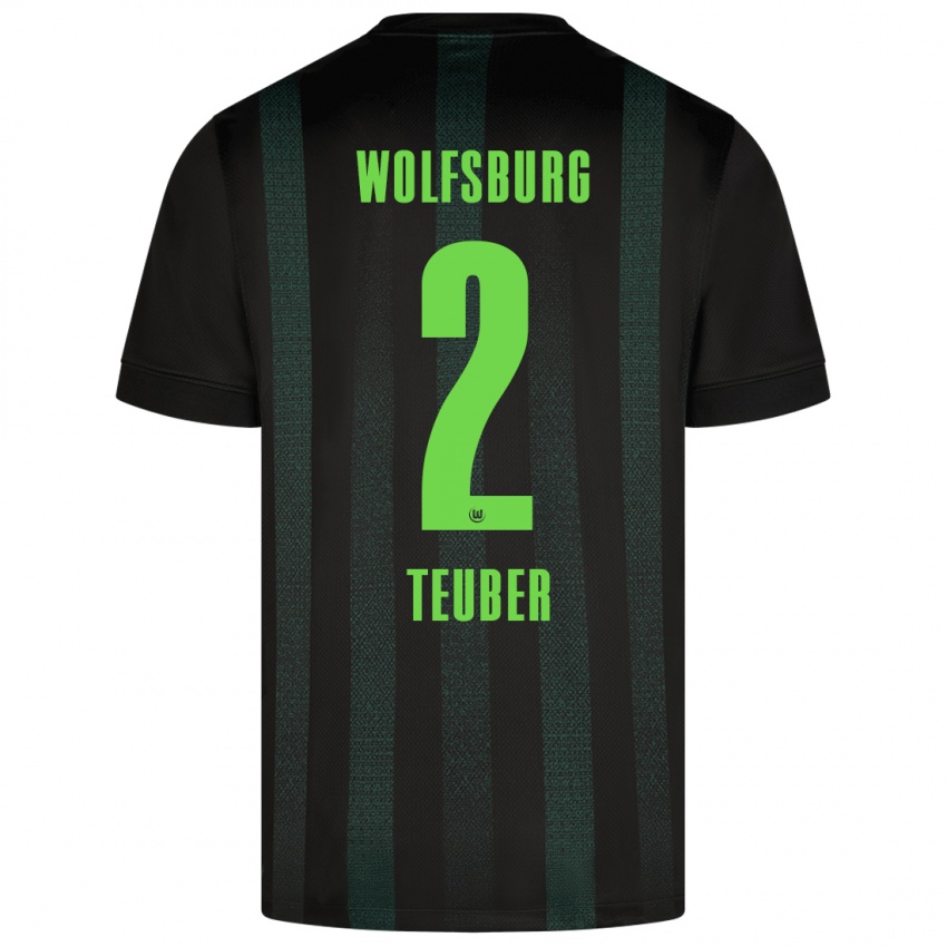 Herren Julius Teuber #2 Dunkelgrün Auswärtstrikot Trikot 2024/25 T-Shirt